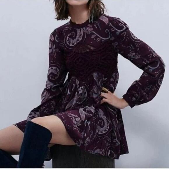 Free People Sweet Thing Paisley Tunic Dress - Picture 1 of 8